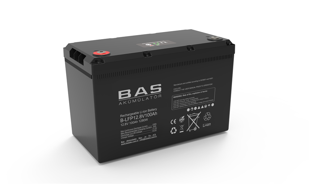 Bas Marka 12,8V 100Ah Lityum Akü