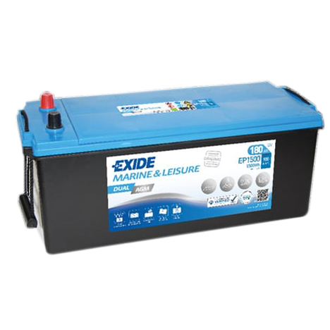 Exide Dual AGM EP1500 - 12V 180 Ah Dual AGM Akü