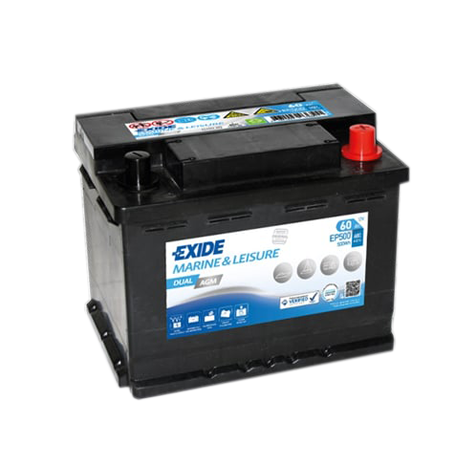 Exide Dual AGM EP500 - 12V 60 Ah Dual AGM Akü