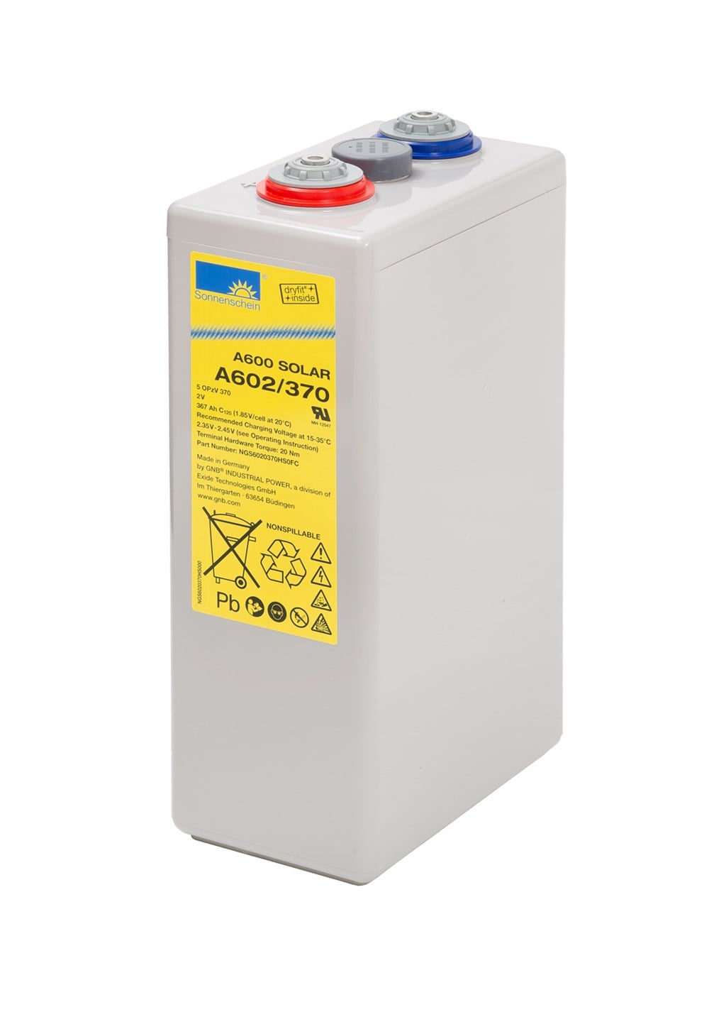 Sonnenschein A602/370 SOLAR - 2V 367 Ah Akü
