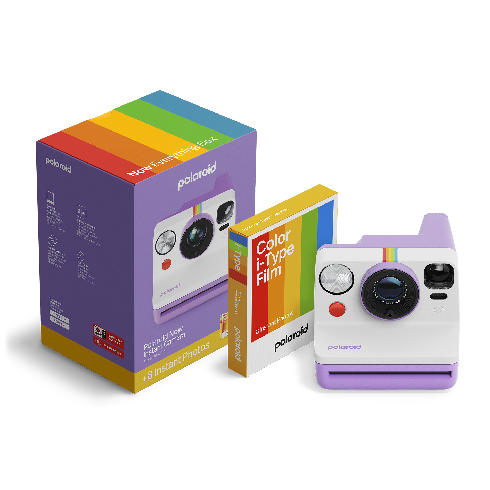 Polaroid Now Gen 3 Purple + Color Film Bundle (8 film) 