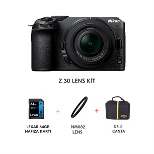 Nikon Z 30 Lens Kit w/ 16-50 DX + Hediye Seti (Hafıza Kartı + Filtre + Çanta )