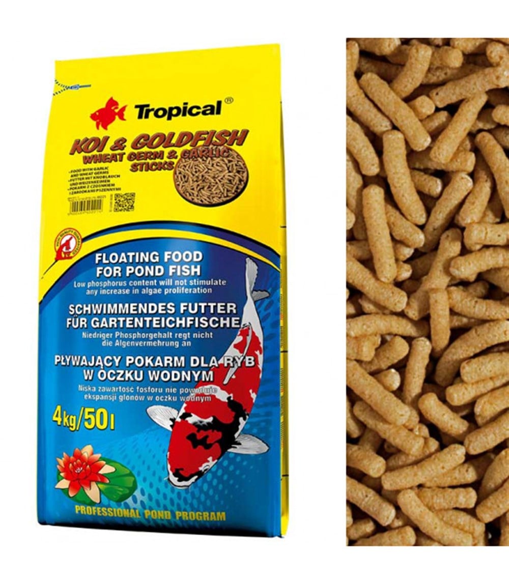 Koi & Goldfish Wheat Germ & Garlic Sticks 4 kg