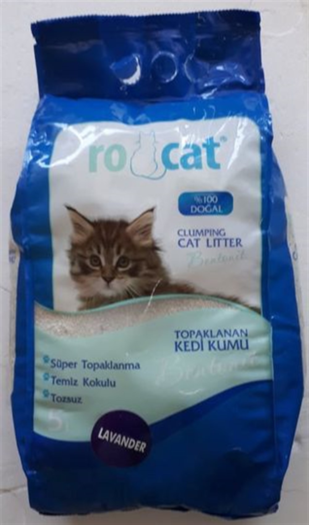 Ro Cat Bentonit  Lavanta Kokulu  İnce Taneli 5 lt Kedi Kumu