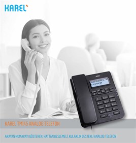Karel TM145 Ekranlı Kablolu Masaüstü Telefon
