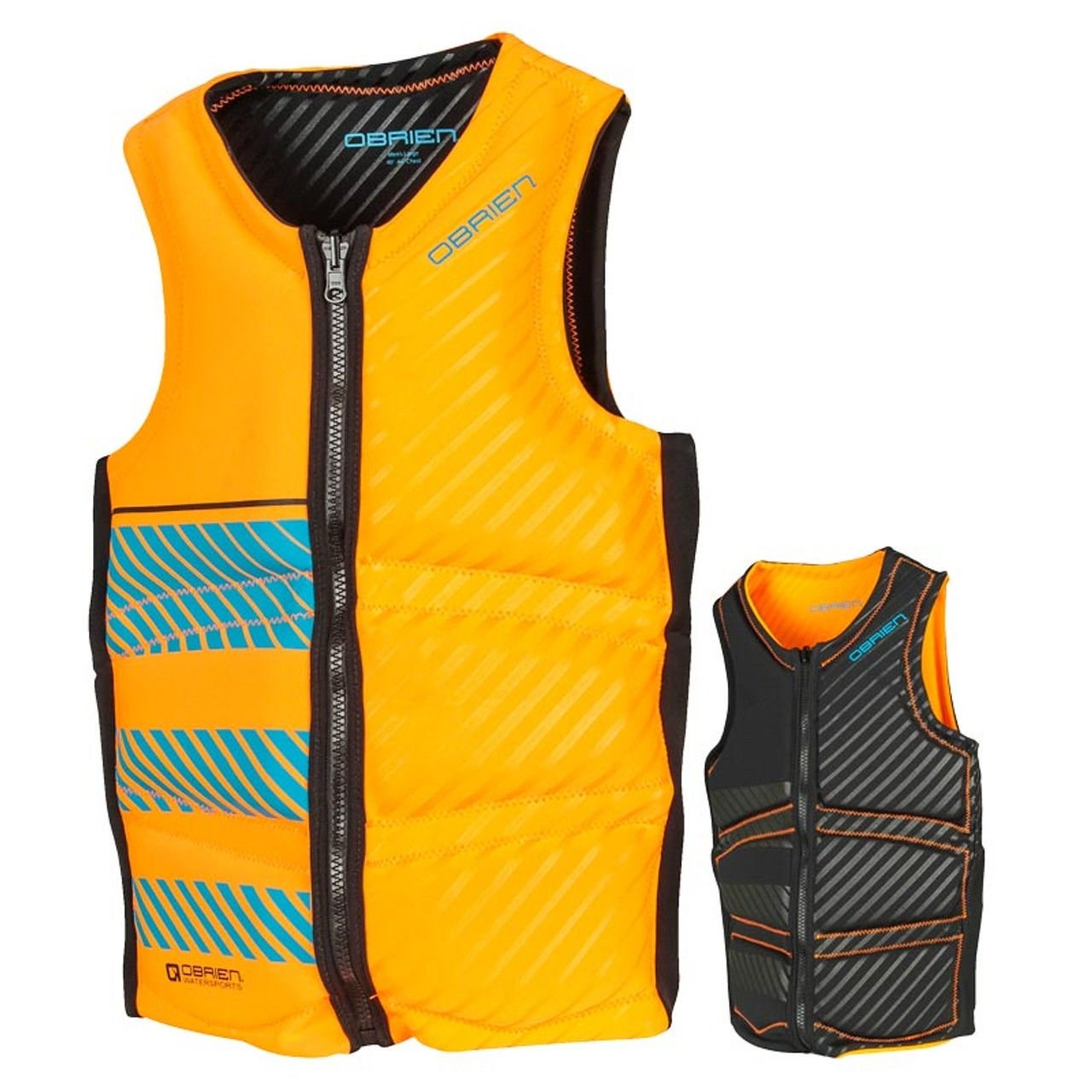 OBRIEN VEST TEAM FRONT ZIP BLACK/ORG