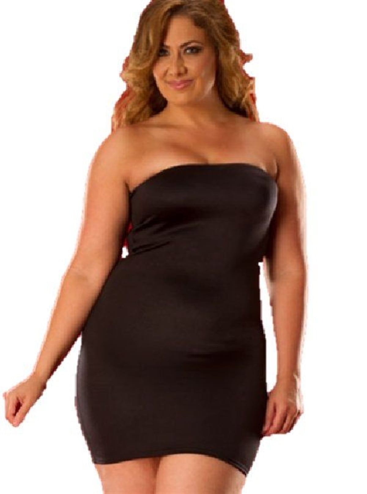Büyük Beden Strapless Mini Elbise  Tsec031043
