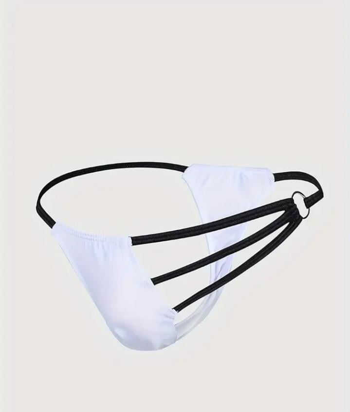 Erkek Beyaz Metalli Tanga İç Giyim 