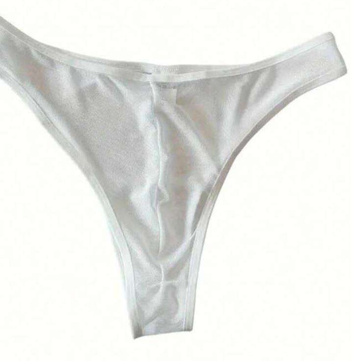 Erkek Biyeli Beyaz Transparan Brazillian Slip