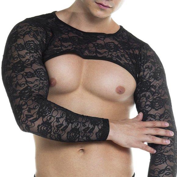 Erkek Fantezi Dantel Crop 