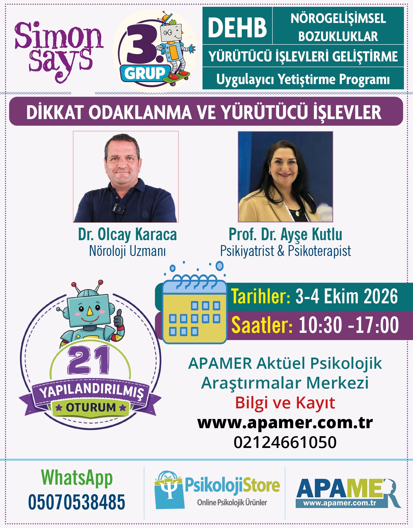 Simon Says Dikkat Odaklanma ve Yürütücü İşlevler Programı
