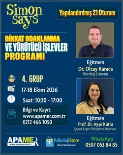 Simon Says Dikkat Odaklanma ve Yürütücü İşlevler Programı