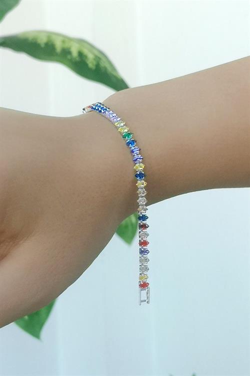 Miks Zirkon Taşlı Mekik Model Su Yolu Bileklik