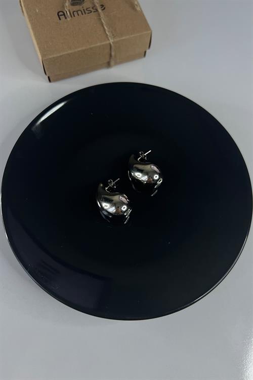 Silver Kaplama Damla Model Çelik Küpe