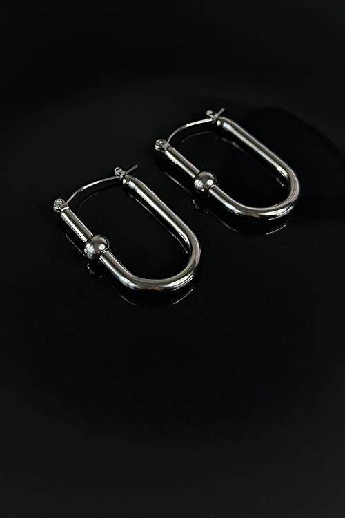 Silver Kaplama Düz Çelik Küpe