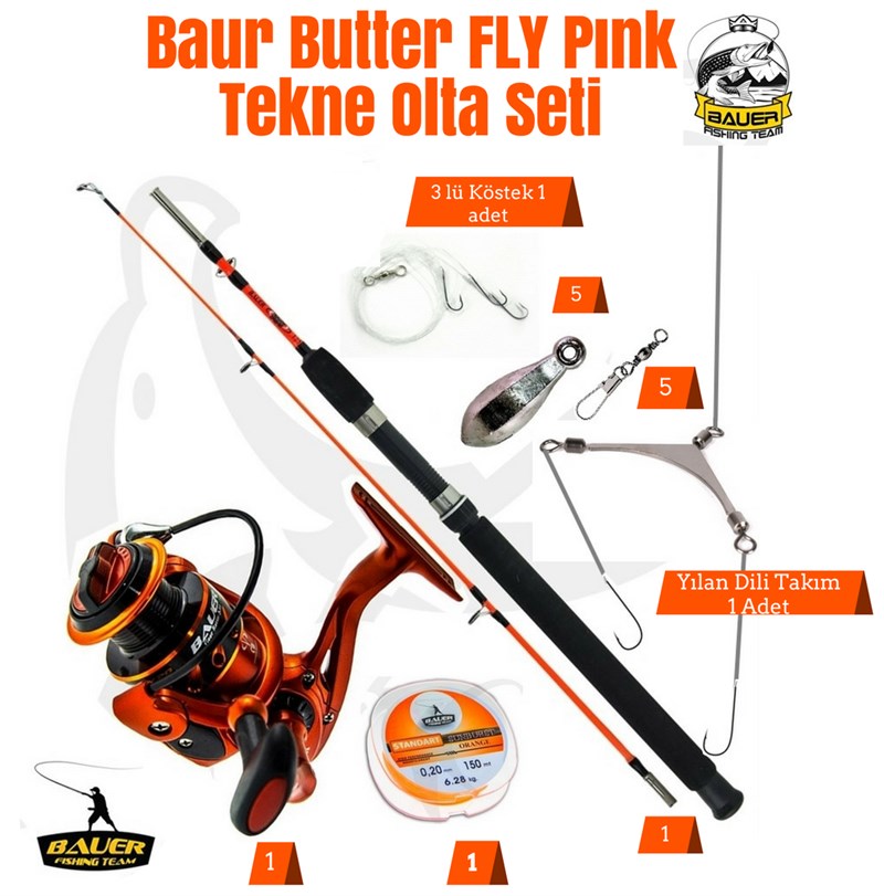 Bauer Butter Fly Pink Tekne Olta Takımı Mercan Çupra ve BAUER Ürünler