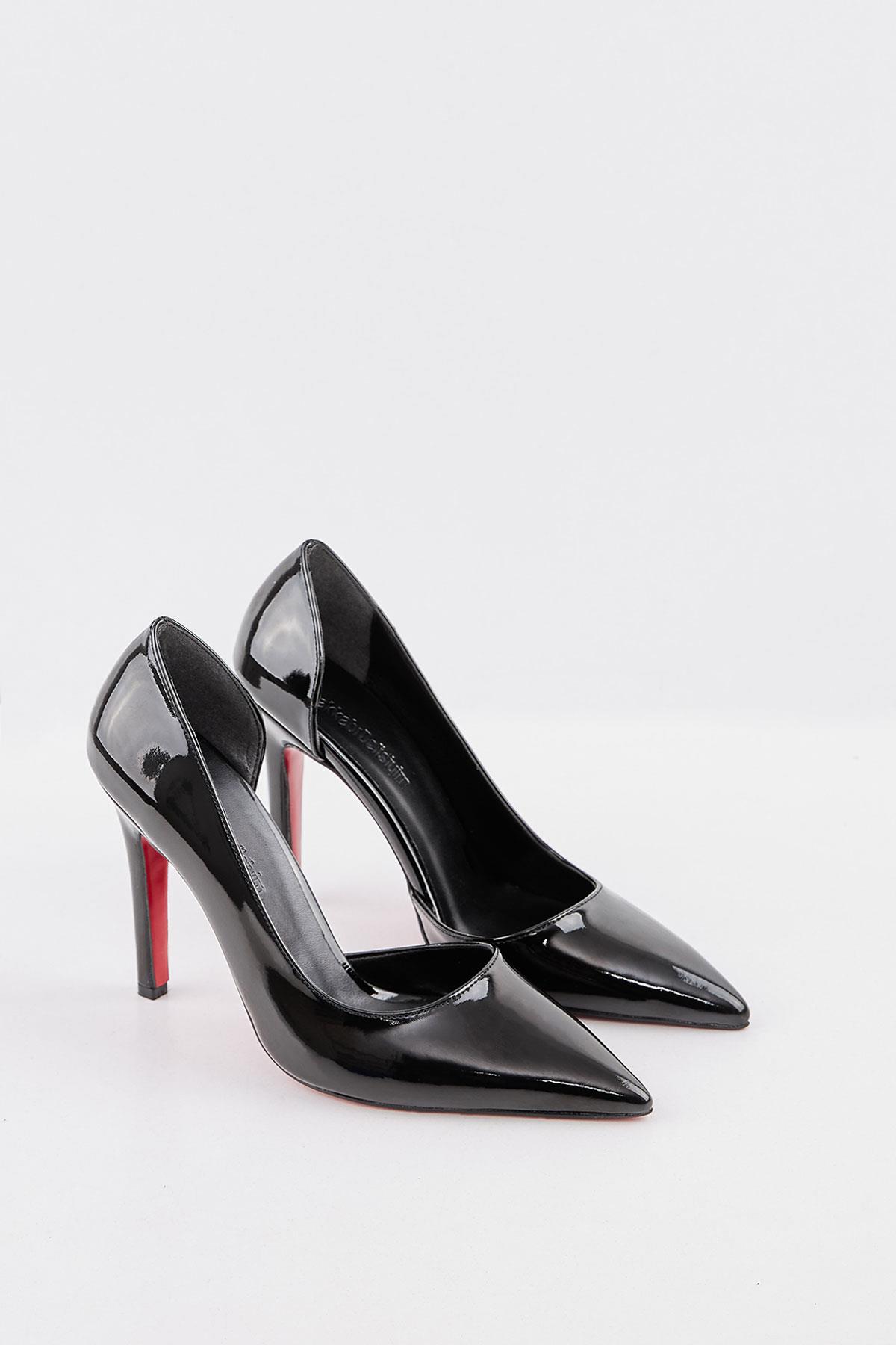 Meloni Rugan Siyah Stiletto