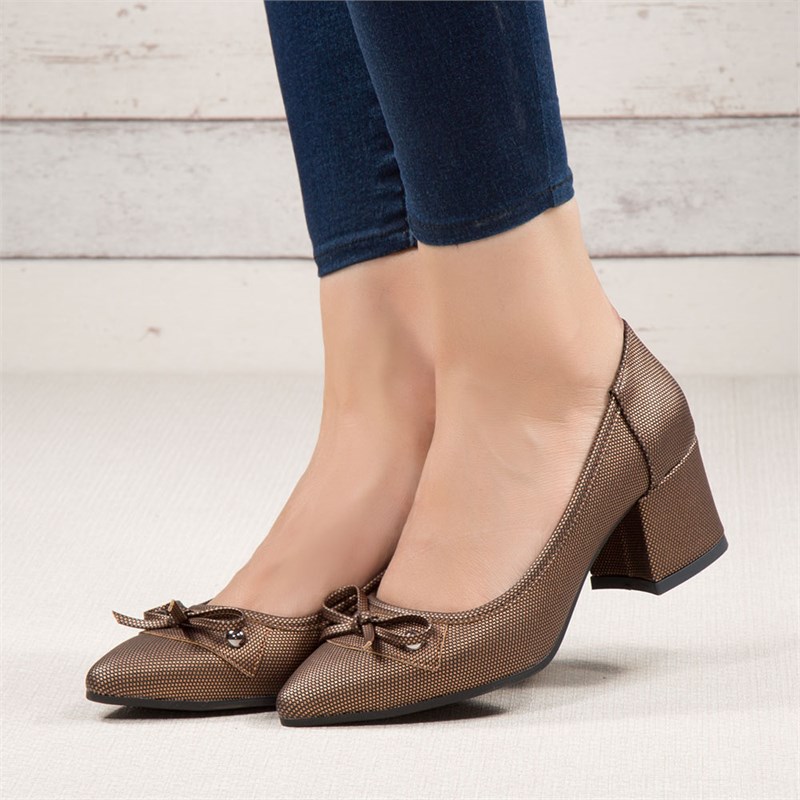 Nebar Bakır Topuklu Babet