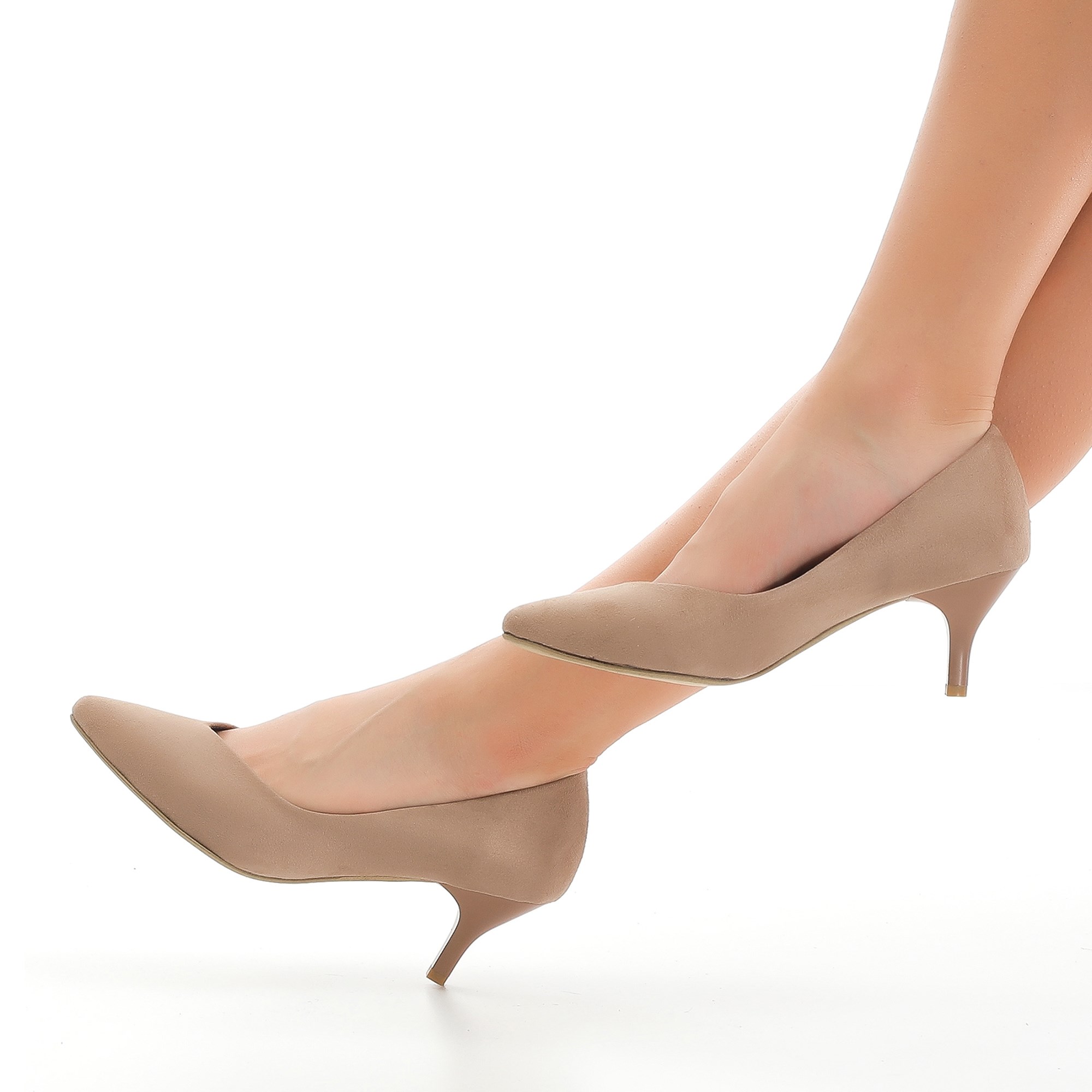 Paye Süet Vizon Alçak Topuklu Stiletto