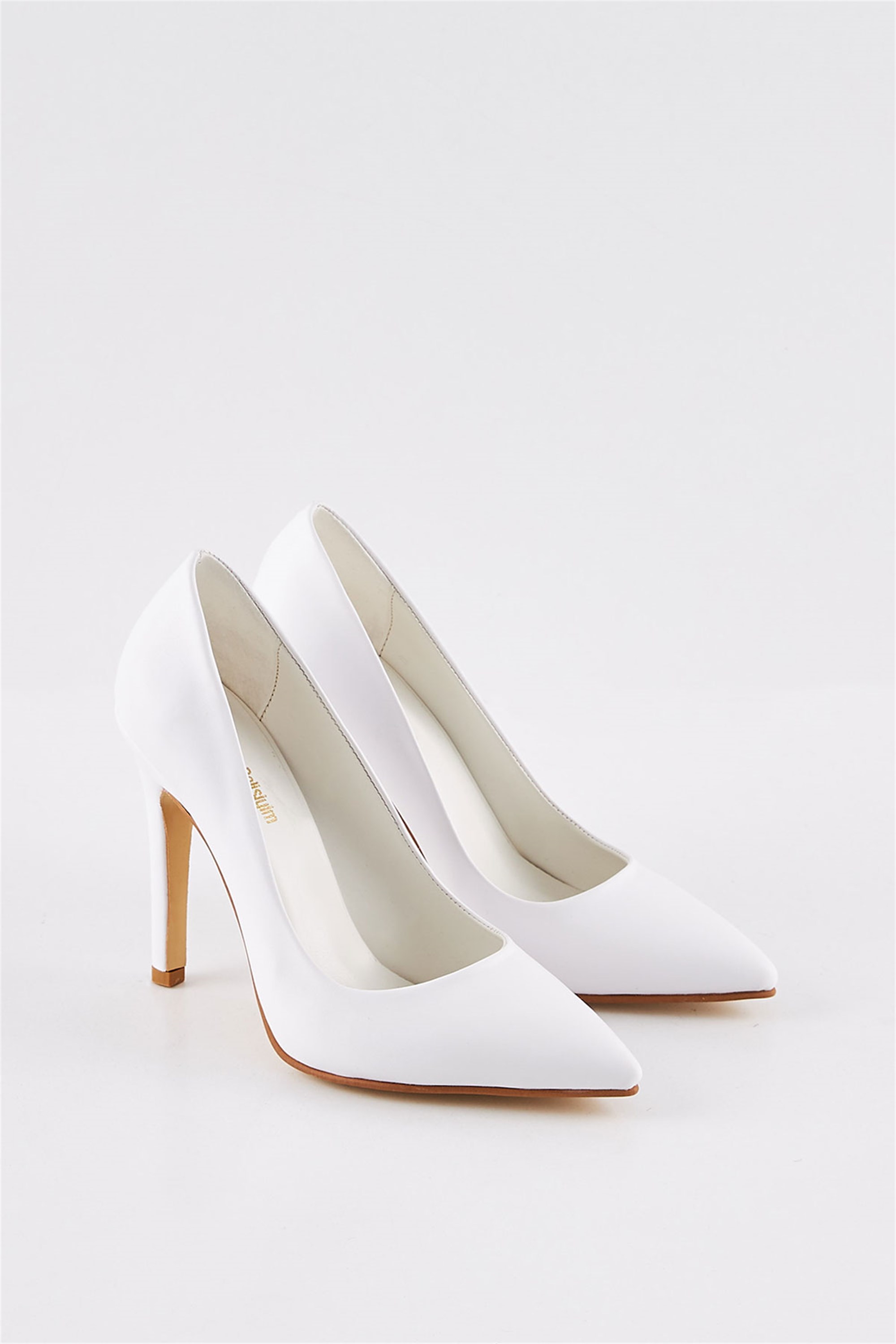 Samira Beyaz Deri Stiletto Ayakkabı