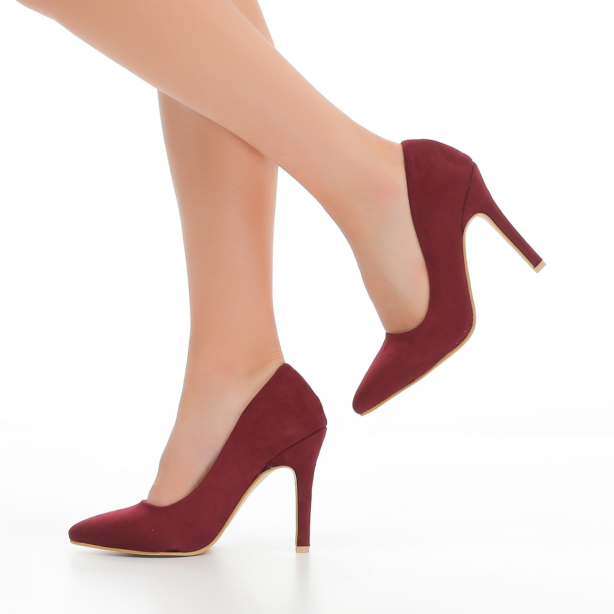 Samira Süet Bordo Stiletto Ayakkabı