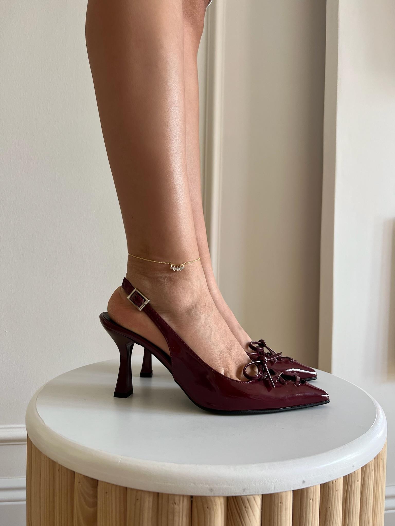 Valente Rugan Bordo  Kadın Stiletto