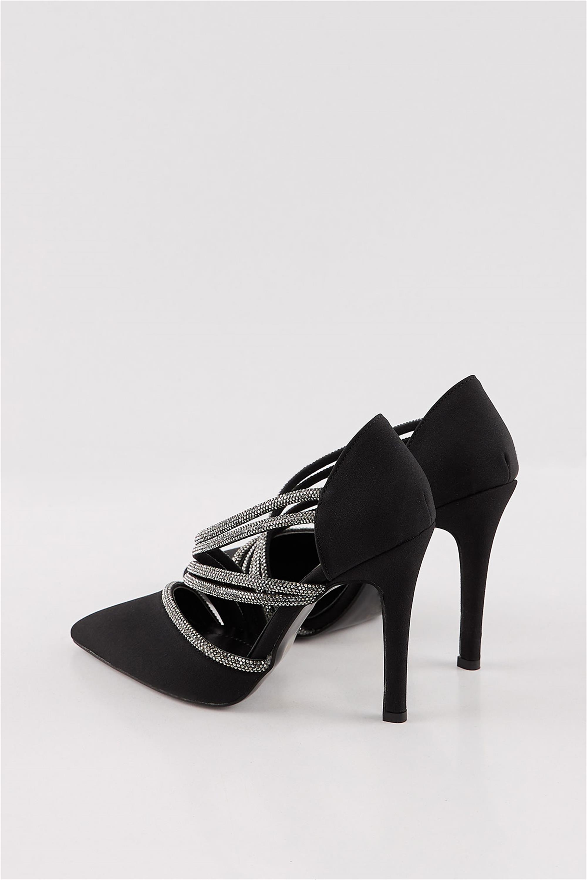 Zabina Siyah Taşlı Kadın Stiletto Ayakkabı 6533