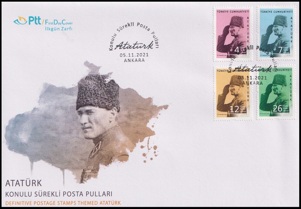 1374-Atatürk Konulu Sürekli Posta Pulu