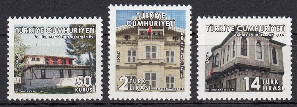 1296-Atatürk Evleri Konulu Sürekli Posta Pulu