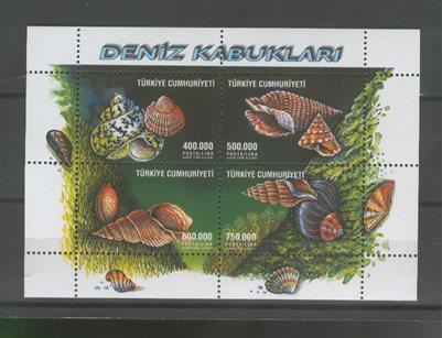 0876 Deniz Kabukları - Hatıra Blok
