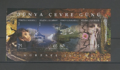 1001 Dünya Çevre Günü  Küresel Isınma  - Hatıra Blok