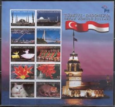 1008 'Türkiye - Endenozya Ortak Konulu Pulları