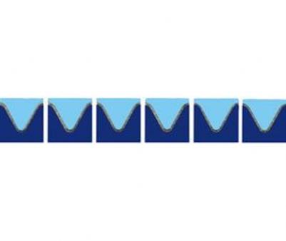 PORSELEN MİNİSER BORDÜRLER 5x5 cm AÇIK MAVİ-KOBALT (DALGALI)