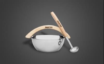 ELİPS PASLANMAZ SAUNA KOVASI + KAŞIK