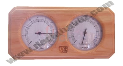 SAUNA TERMOMETRE-HİGROMETRE KOMBİN AHŞAP MODEL ÇİFTLİ