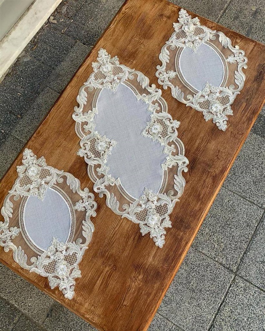 3 Parça Victoria Model Gümüş  