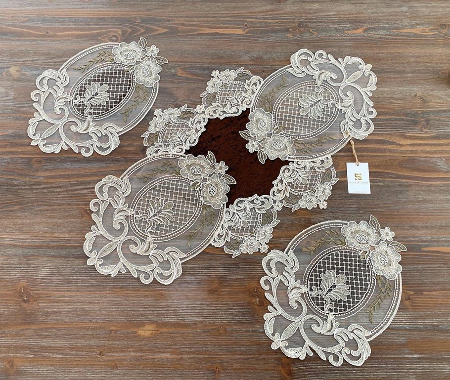 3 Parça Yatak Odası Takımı Masal Kahverengi Kumaş
