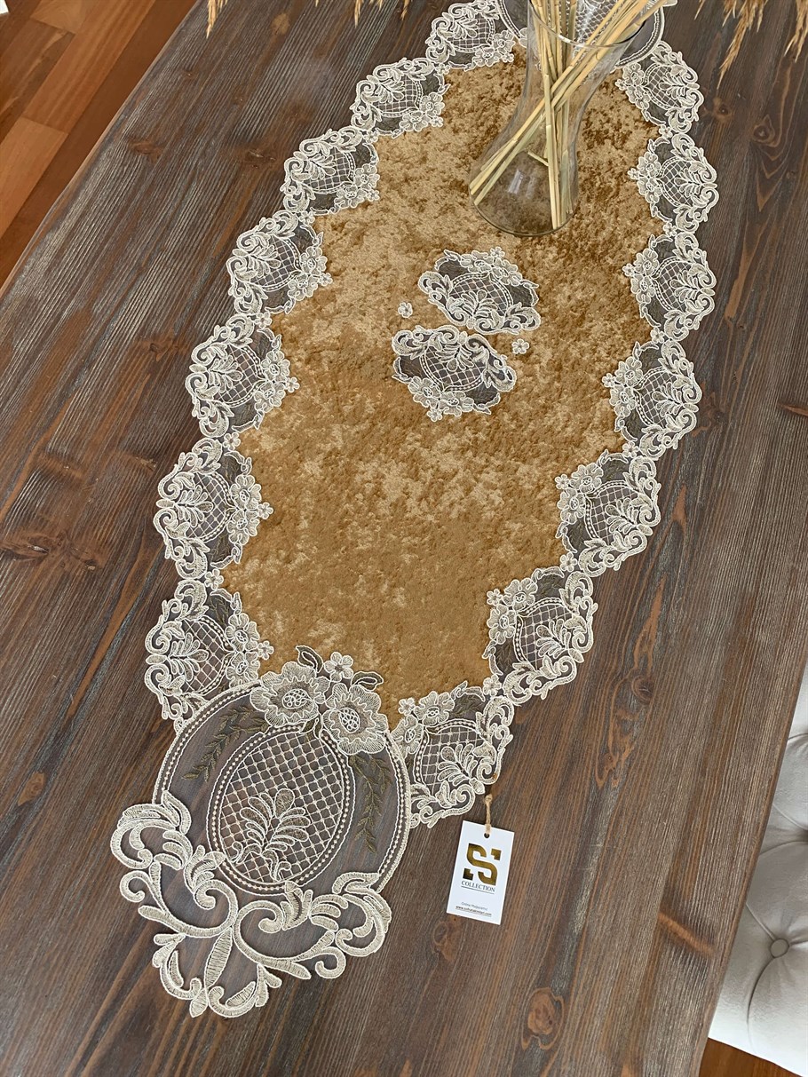 5 Parça Masal Salon Takımı Gold Kadife