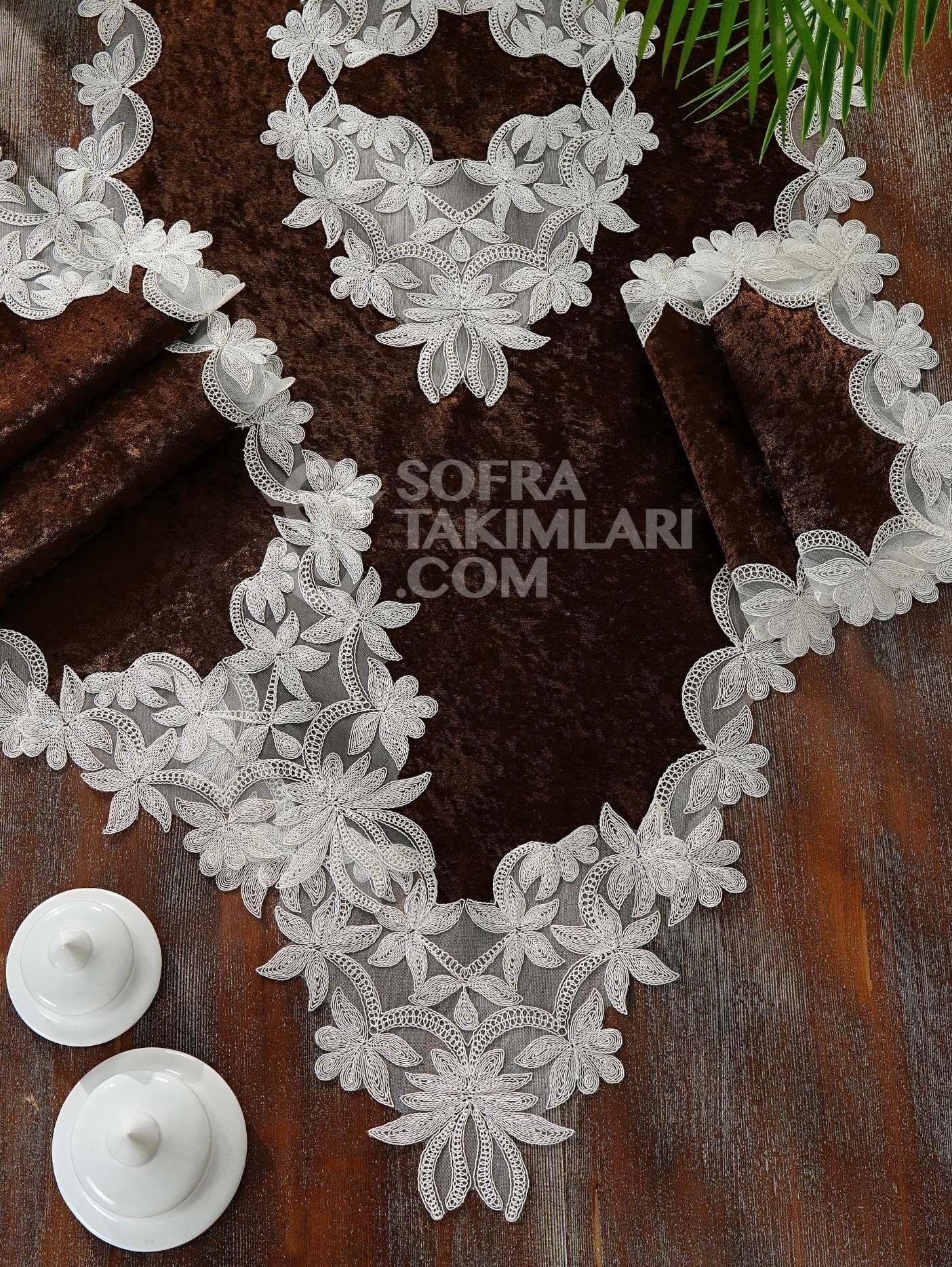 Dina Model 5 Parça Salon Örtü Takımı yys