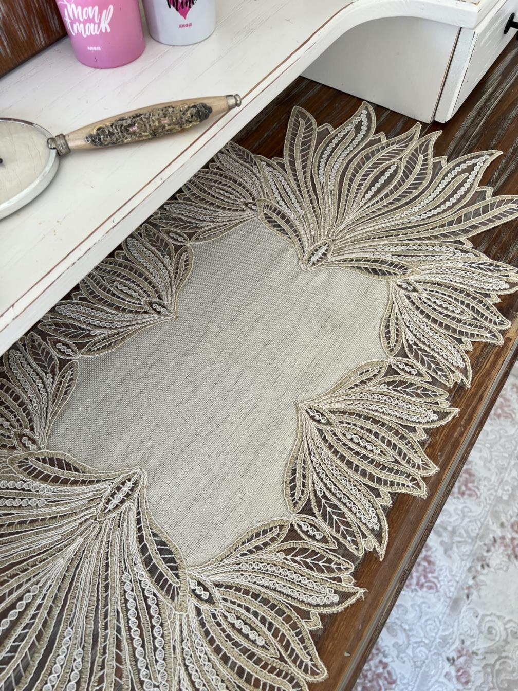 Kaktüs Model Yatak Odası Takımı Linen Kumaş Taş Renk