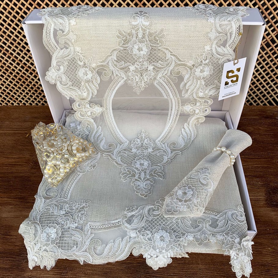 Victoria Lüx Masa Örtüsü Takımı 26 Parça 