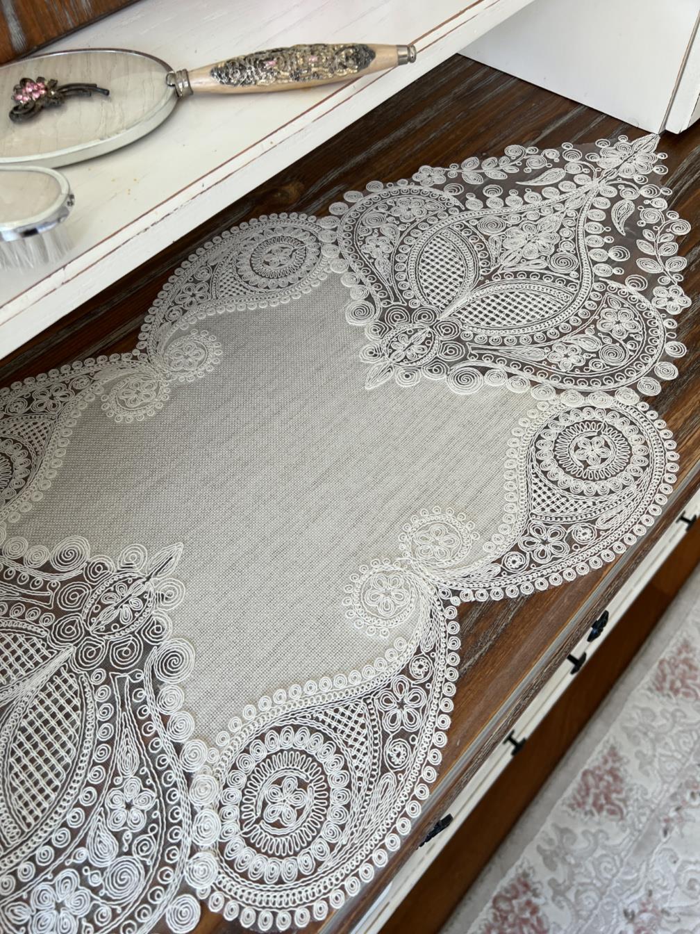 Salkım Model Yatak Odası Takımı Linen Kumaş Taş Rengi