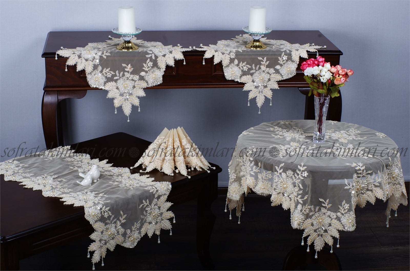 Salon Takımı 16 Parça - Firuze
