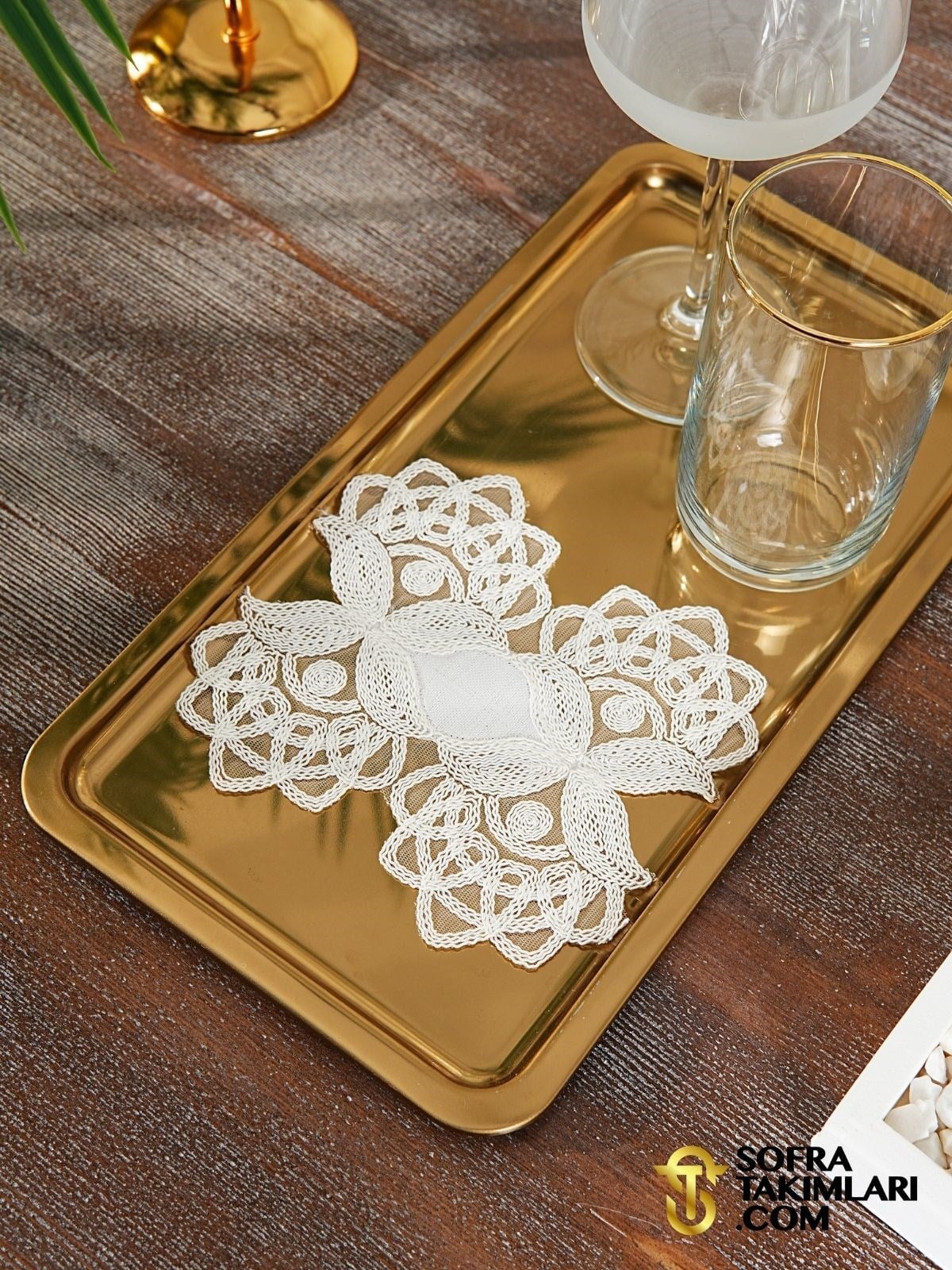 Yazgülü Model Kokteyl Peçetesi - 6'lı Set