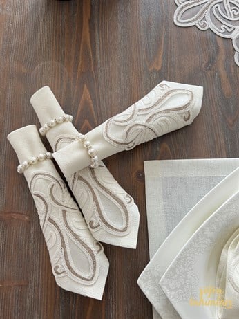 Viento Model Peçeteli Ranırlı Amerikan Servisi Linen Kumaş