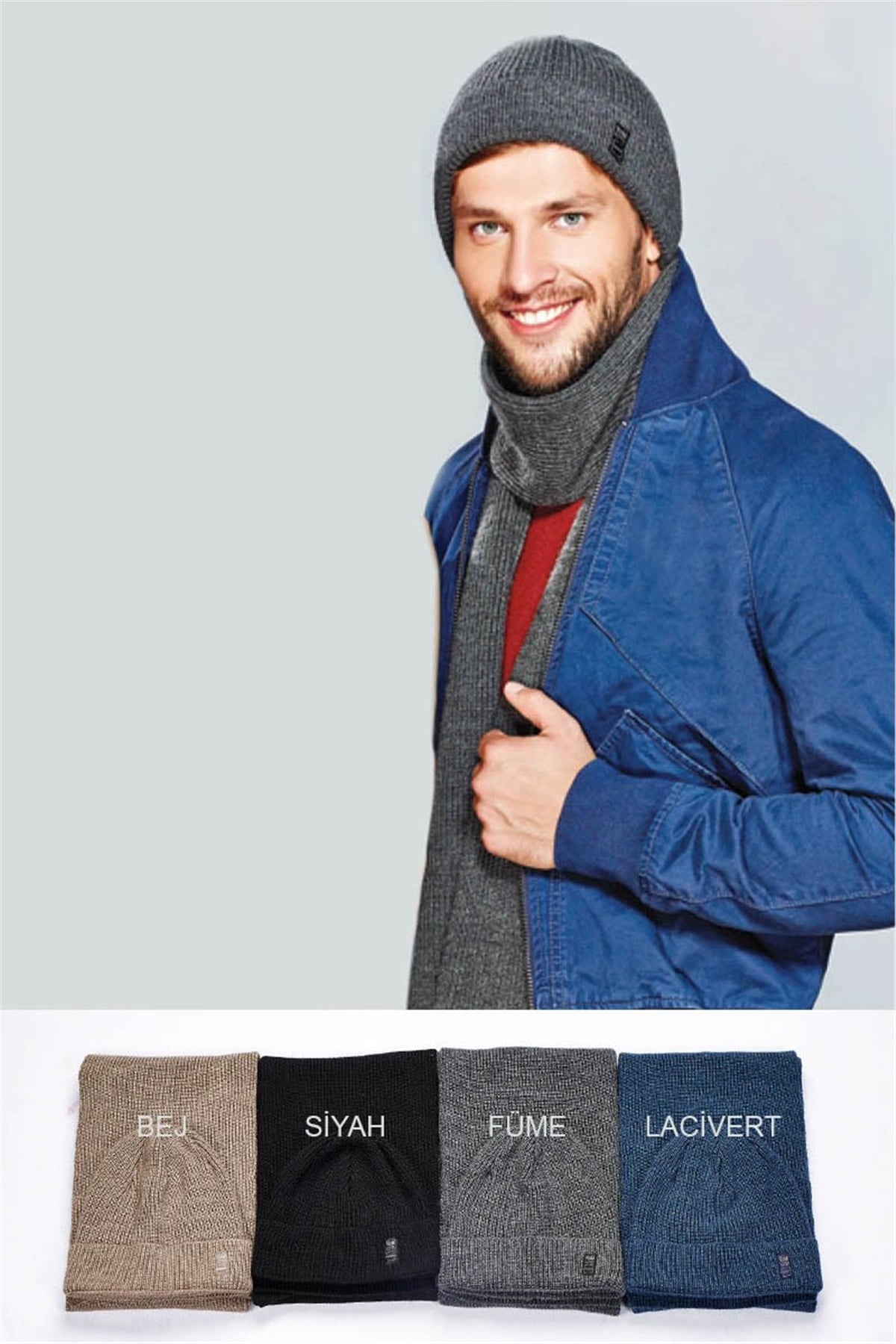 Erkek Atkı Bere Takımı - Marten 13554