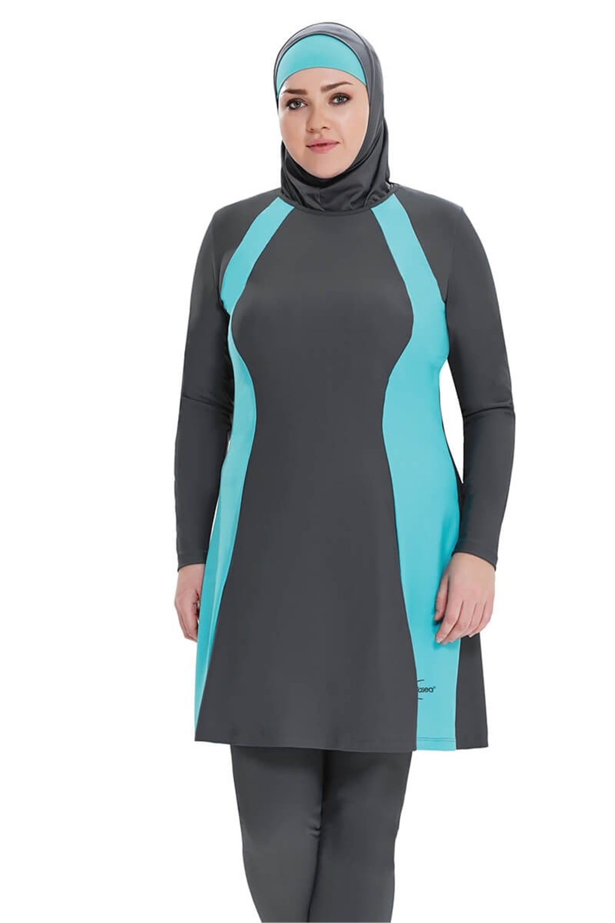 Büyük Beden Tam Tesettür Mayo Adasea 224034 - Antrasit