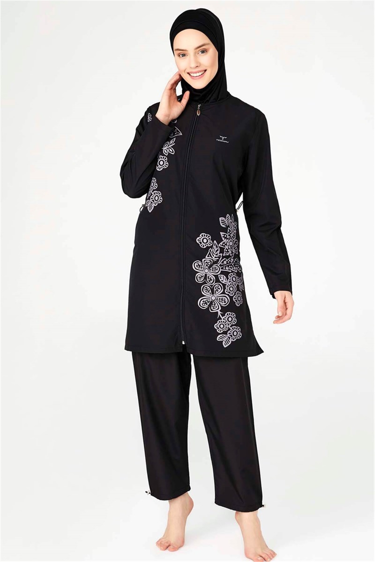 2021 Paraşüt Kumaş Tam Kapalı Tesettür Mayo T0433