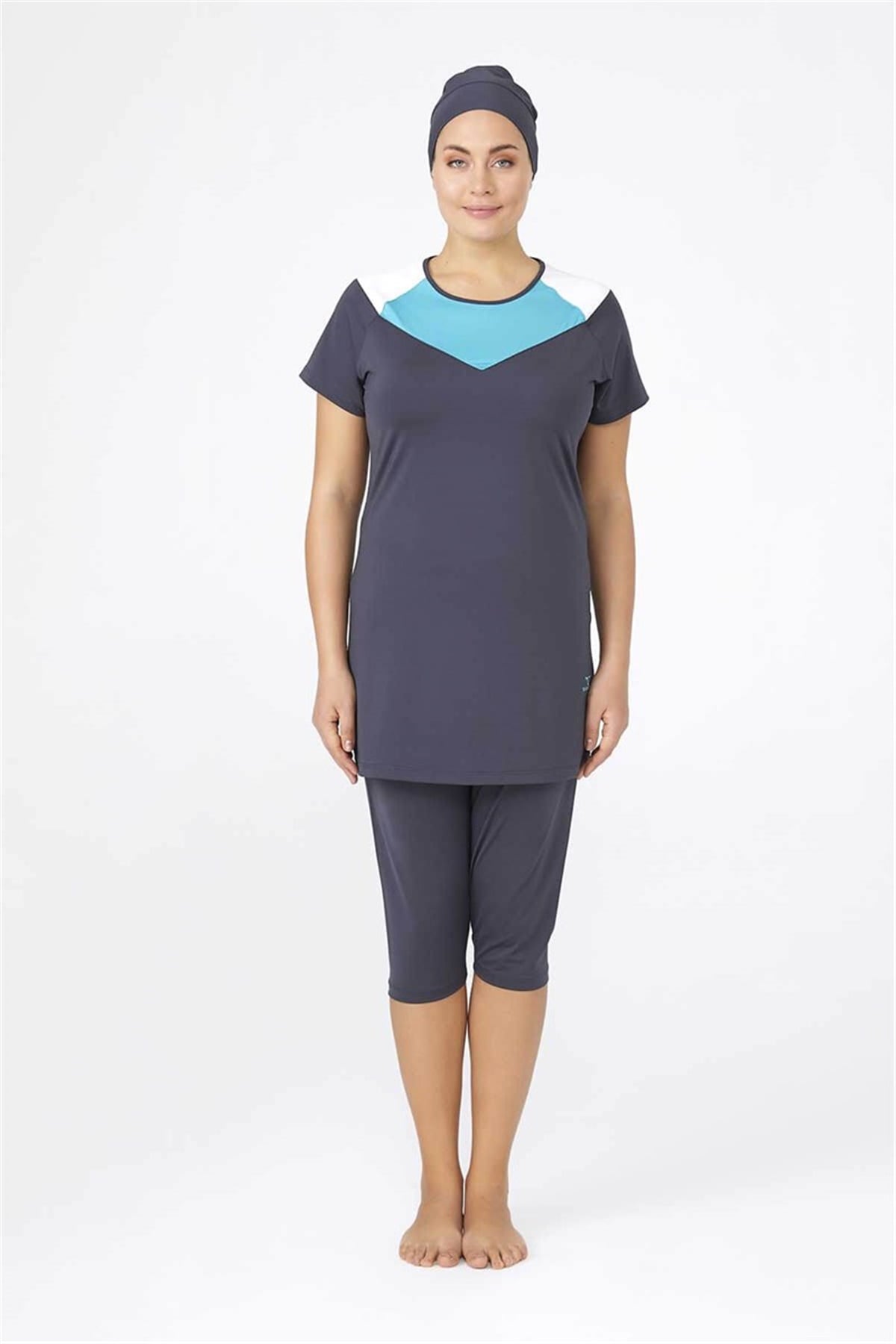 3XL, 4XL, 5XL, 6XL Battal Beden Yarım Kapalı Mayo T0450