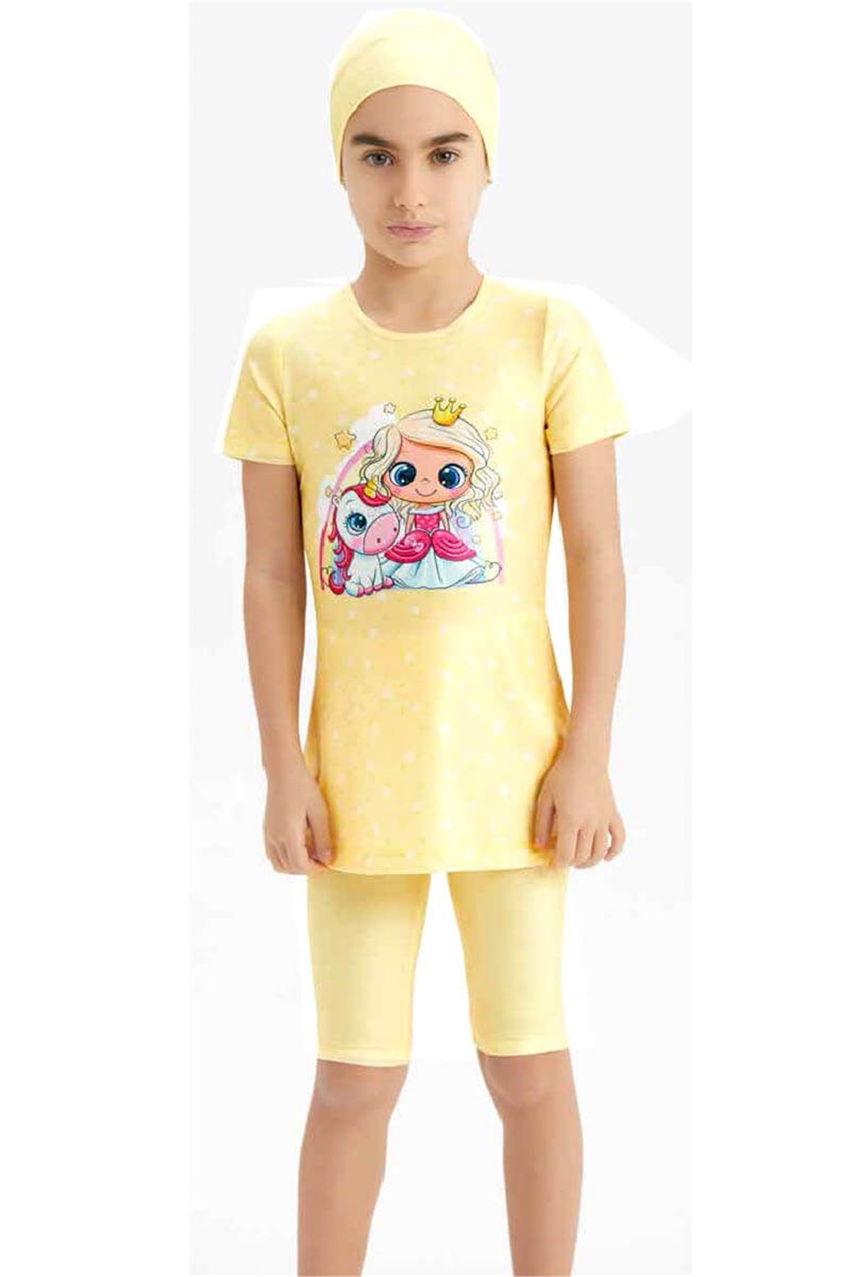 5-14 Yaş Kız Çocuk Yarım Kapalı Mayo 55152